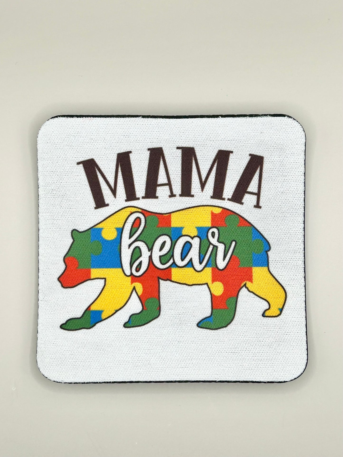 Posavasos de mamá osa con autismo